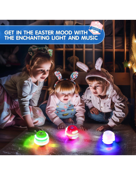 Paquete de 6 Juguetes Trompos Iluminados HIEMAO para Niños