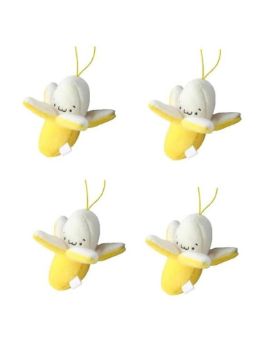 4 Muñecos de Plátano de Peluche Amarillo Jinshining 5 cm