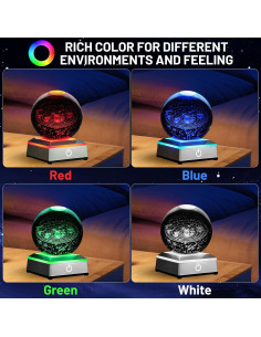 Lámpara de Noche 3D Cristal K9 Sistema Solar LED 8 cm 2