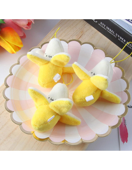 4 Muñecos de Plátano de Peluche Amarillo Jinshining 5 cm