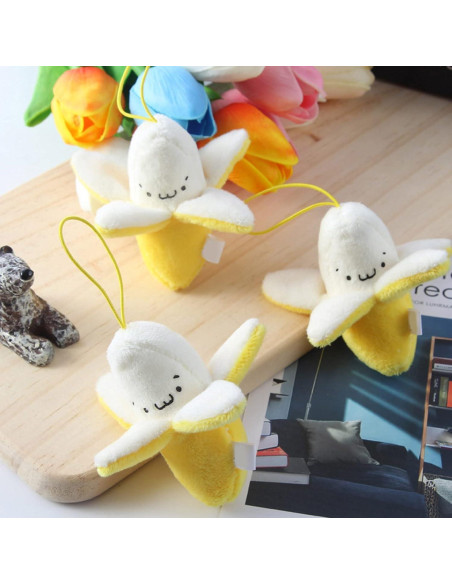 4 Muñecos de Plátano de Peluche Amarillo Jinshining 5 cm
