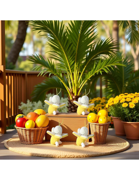 4 Muñecos de Plátano de Peluche Amarillo Jinshining 5 cm