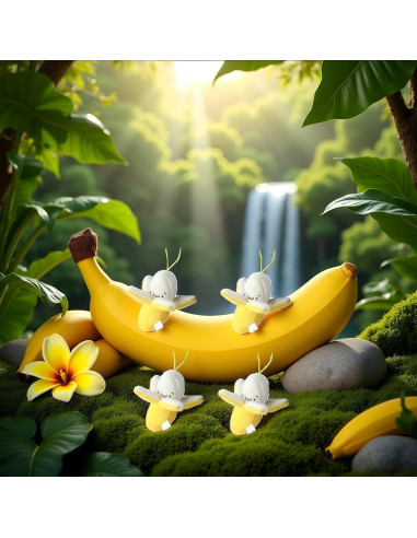 4 Muñecos de Plátano de Peluche Amarillo Jinshining 5 cm