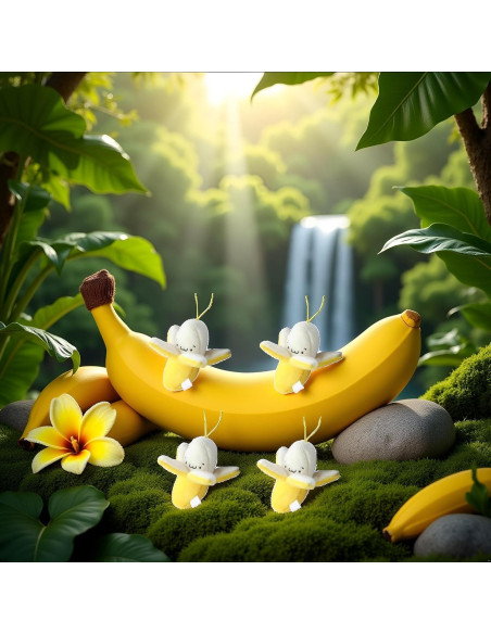 4 Muñecos de Plátano de Peluche Amarillo Jinshining 5 cm