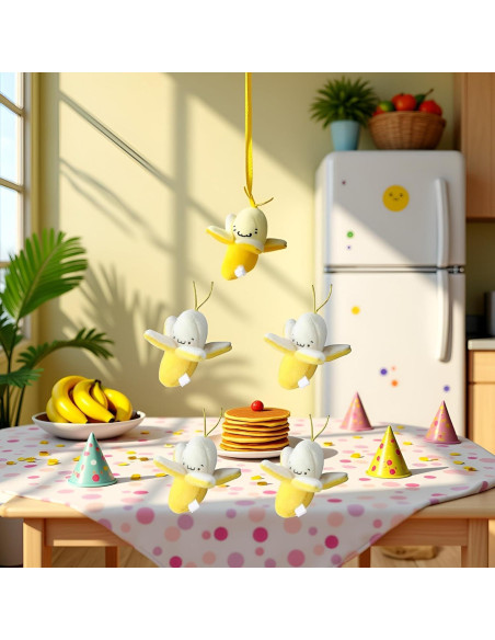 4 Muñecos de Plátano de Peluche Amarillo Jinshining 5 cm