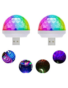 Luces de Fiesta Disco USB Baoxr - 2 Piezas LED Portátiles