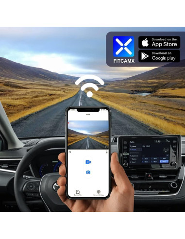 Cámara de Salpicadero Fitcamx 2K Frontal y 1080P Trasera para Toyota Corolla 2020-2022