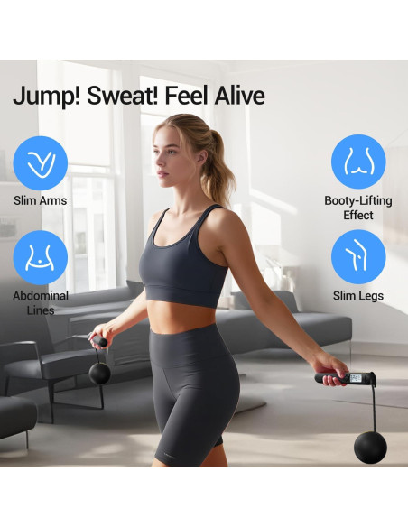 Cuerda de Salto Inteligente UMAY Sin Cable Ajustable con Pantalla LCD
