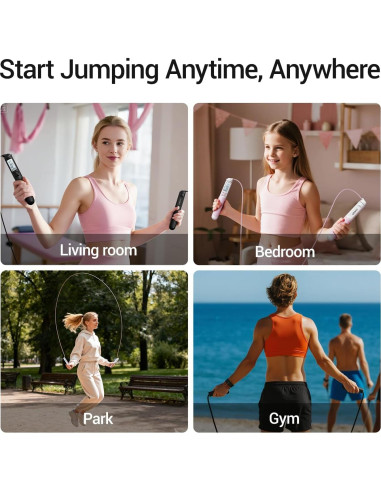 Cuerda de Salto Inteligente UMAY Sin Cable Ajustable con Pantalla LCD
