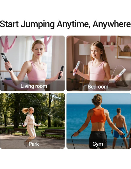 Cuerda de Salto Inteligente UMAY Sin Cable Ajustable con Pantalla LCD