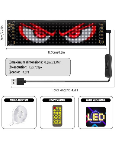 Luces Ojos del Diablo WLOSDMW LED Flexible 7.1x17.3cm