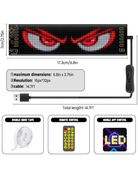 Luces Ojos del Diablo WLOSDMW LED Flexible 7.1x17.3cm