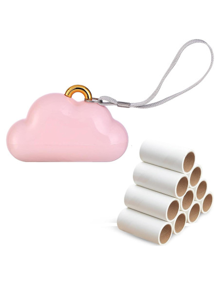 Mini Rodillo Quitapelusas Aklimida Rosa Reutilizable 10 Rollos