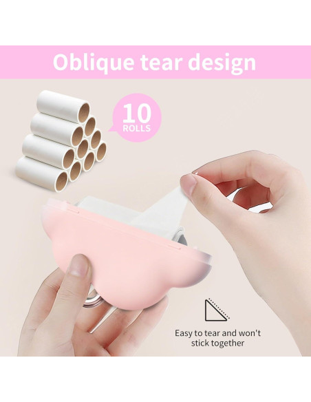 Mini Rodillo Quitapelusas Aklimida Rosa Reutilizable 10 Rollos