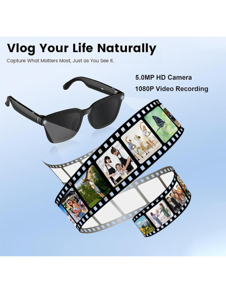 Gafas Inteligentes QJF con Cámara 1080P y Bluetooth