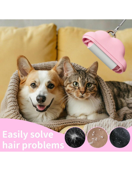 Mini Rodillo Quitapelusas Aklimida Rosa Reutilizable 10 Rollos