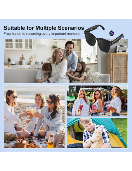 Gafas Inteligentes QJF con Cámara 1080P y Bluetooth