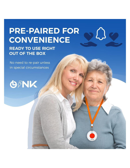 Botón de Llamada Inalámbrico OLINK para Ancianos 600m