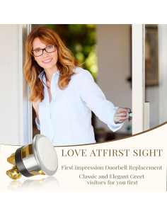 Kit de Botón de Timbre Iluminado Ayzsdnh 2 Piezas Dorado 2