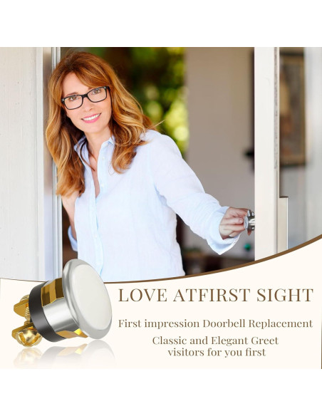 Kit de Botón de Timbre Iluminado Ayzsdnh 2 Piezas Dorado