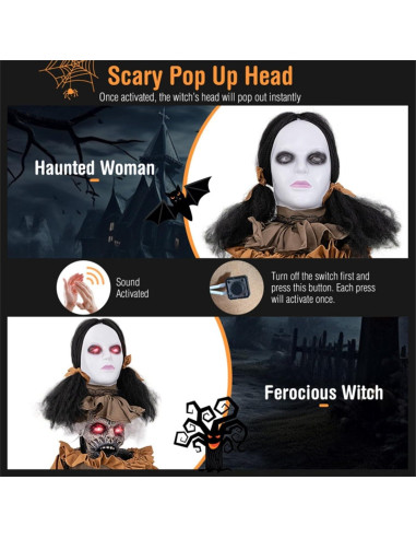 Bruja Electrónica Animada TLAEVCO 1.34 m Halloween