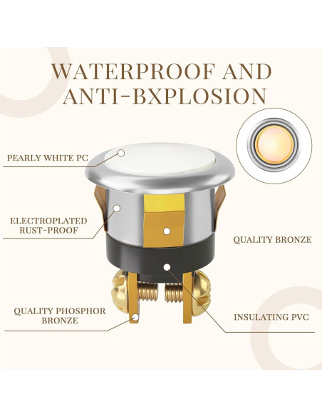 Kit de Botón de Timbre Iluminado Ayzsdnh 2 Piezas Dorado