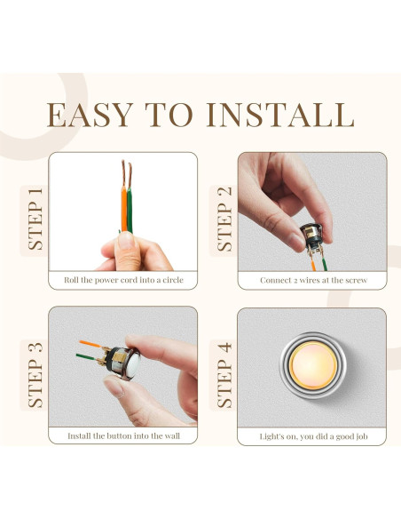 Kit de Botón de Timbre Iluminado Ayzsdnh 2 Piezas Dorado