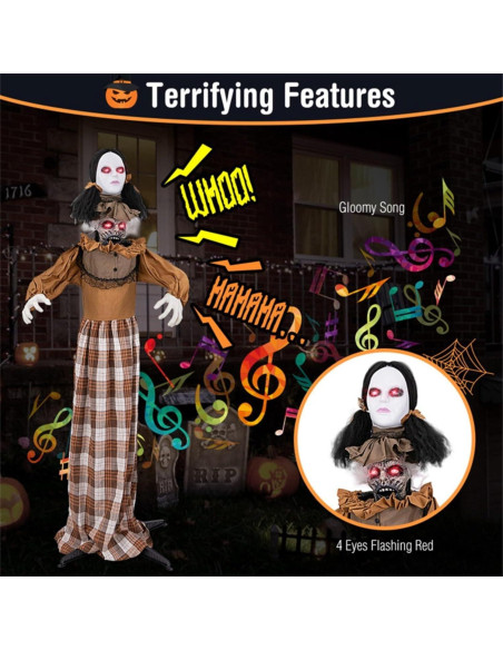 Bruja Electrónica Animada TLAEVCO 1.34 m Halloween