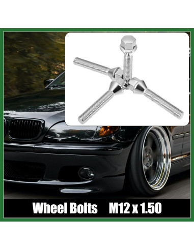 Juego de Pernos de Rueda Motoforti M12 x 1.5 Cromo 8 Piezas