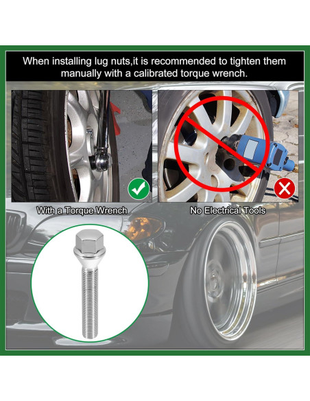 Juego de Pernos de Rueda Motoforti M12 x 1.5 Cromo 8 Piezas