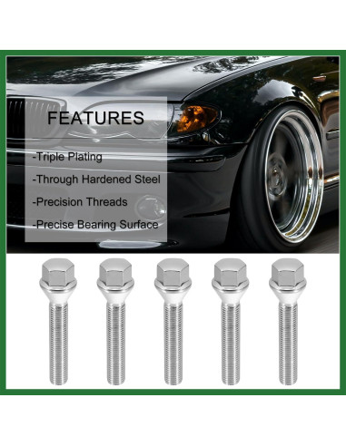 Juego de Pernos de Rueda Motoforti M12 x 1.5 Cromo 8 Piezas