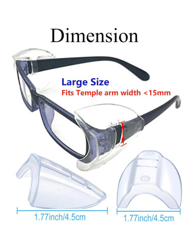 4 Pares Protectores Laterales Gafas Seguridad KMDJG TPU Suave
