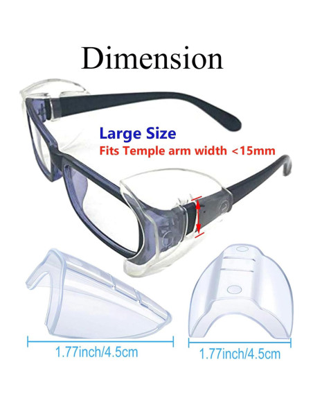 4 Pares Protectores Laterales Gafas Seguridad KMDJG TPU Suave