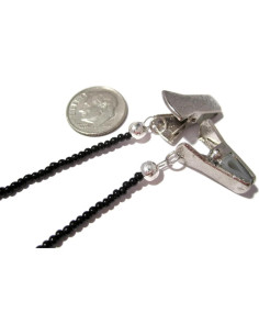 Cinta para Gafas con Cuentas Negras y Clips Plateados - 81 cm 2