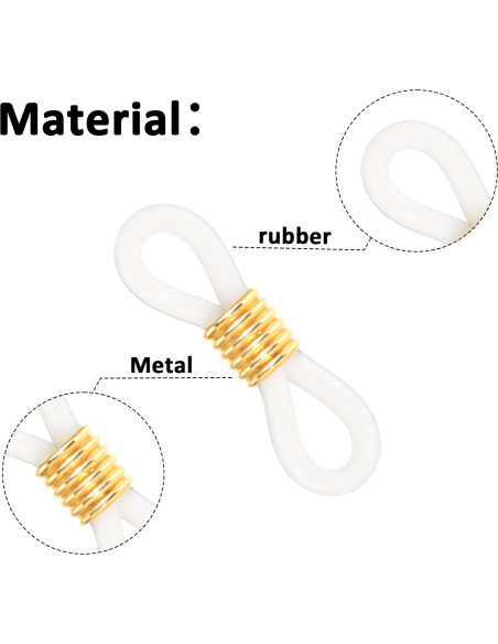 80 Conectores de Goma para Gafas Psyqtsuary Antideslizantes
