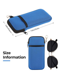 Estuche Doble para Gafas ANLIOTO - Neopreno, 2 Pcs, Negro y Azul 2