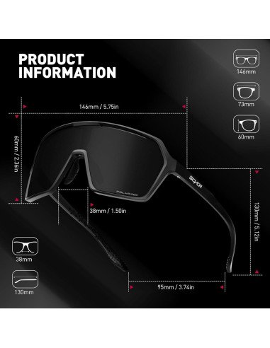 Gafas de sol polarizadas SCVCN UV400 para ciclismo y deportes