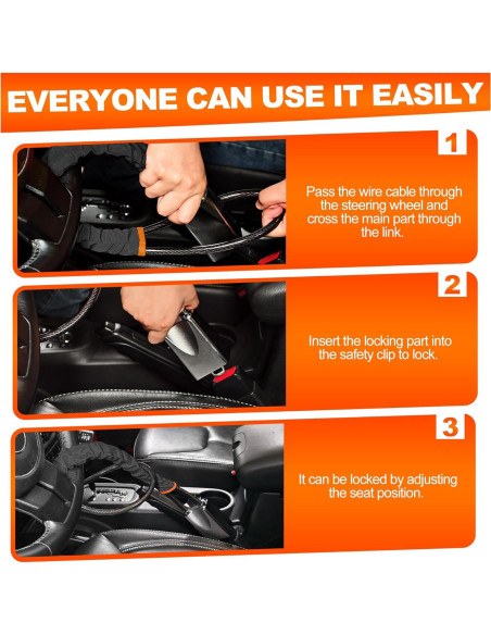 Bloqueo de Volante KAYCENTOP Antirrobo Universal 43 cm