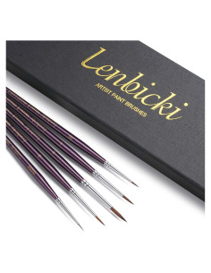 Juego de 5 Pinceles de Sable Kolinsky Lenbicki para Detalles Finos