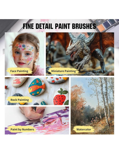 Juego de 5 Pinceles de Sable Kolinsky Lenbicki para Detalles Finos