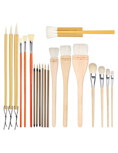 Juego de 20 Pinceles para Cerámica Josojoou - Lana y Madera