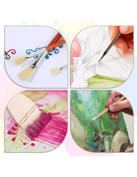 Juego de 20 Pinceles para Cerámica Josojoou - Lana y Madera