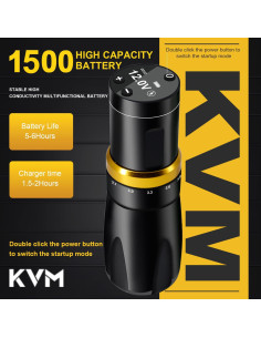 KVM Kit de Máquina de Tatuaje Inalámbrica 1500mAh 7 Longitudes 2