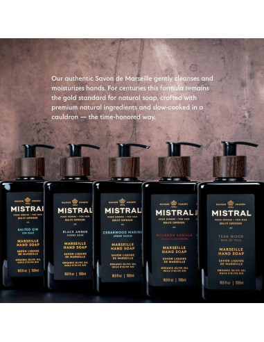 Jabón Líquido para Manos Mistral 500 ml Ámbar Negro Hidratante