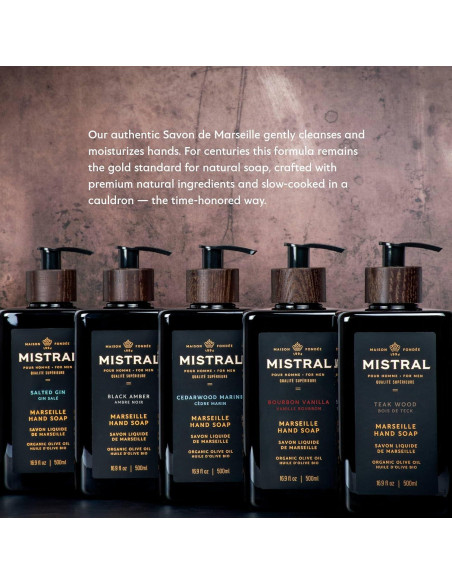 Jabón Líquido para Manos Mistral 500 ml Ámbar Negro Hidratante