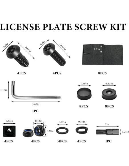Kit de Tornillos Antirrobo para Placas de Licencia NYTKL M6