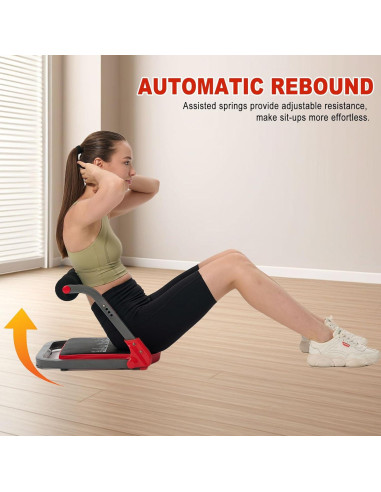 HOTSWEAT Máquina de Abdominales Plegable 150 kg Rojo
