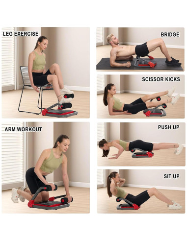 HOTSWEAT Máquina de Abdominales Plegable 150 kg Rojo