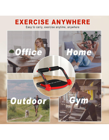 HOTSWEAT Máquina de Abdominales Plegable 150 kg Rojo