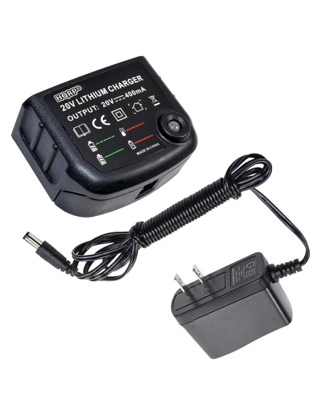 Cargador de Batería Li-Ion 20V HQRP Compatible Black and Decker